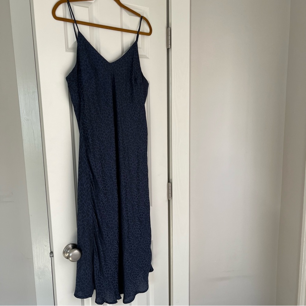 Blue Satin midi dress